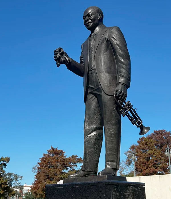 Statue of Armstrong created by renowned African American sculptor Elizabeth Catlett.