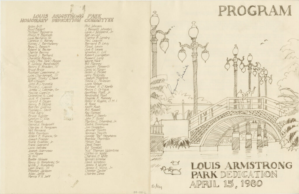 Armstrong Park Dedication Program, 15 April 1980, Williams Research Center, The Historic New Orleans Collection.